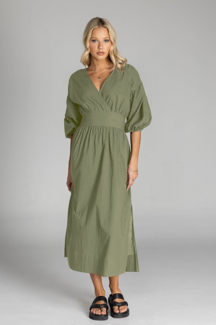 Blossom Kisses Dress - Martini Olive