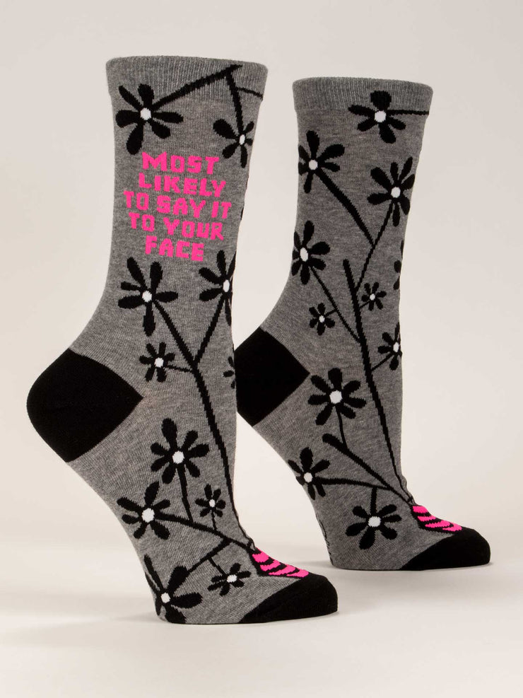 Womens Crew Socks - Say It To Your Face