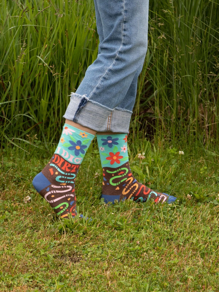 Womens Crew Socks - I Dig Dirt