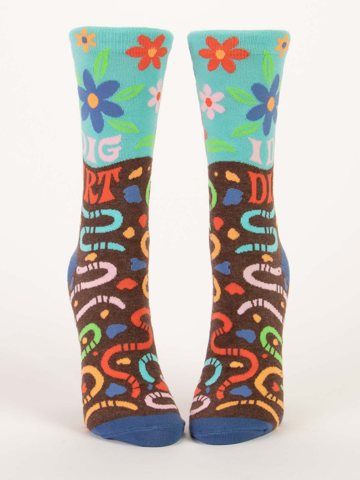 Womens Crew Socks - I Dig Dirt