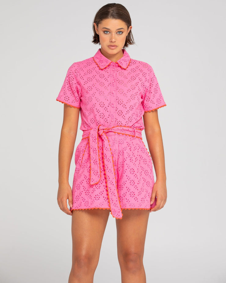 Daisy Shorts - Broderie Pink Was $222 Now