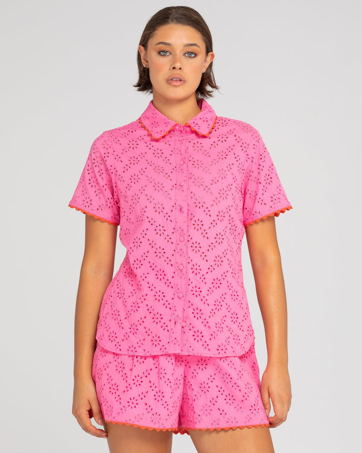 Brazil Shirt - Broderie Pink Last One Was $197 Now