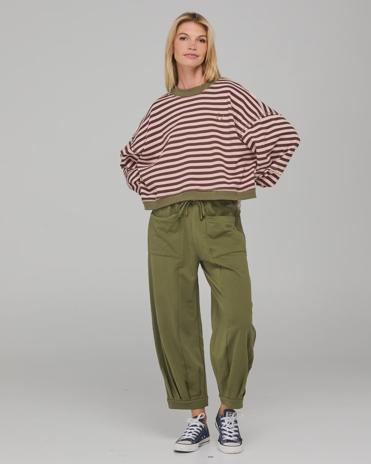 Guru Sweater - Dusty Pink Stripe Last One Was $249 Now