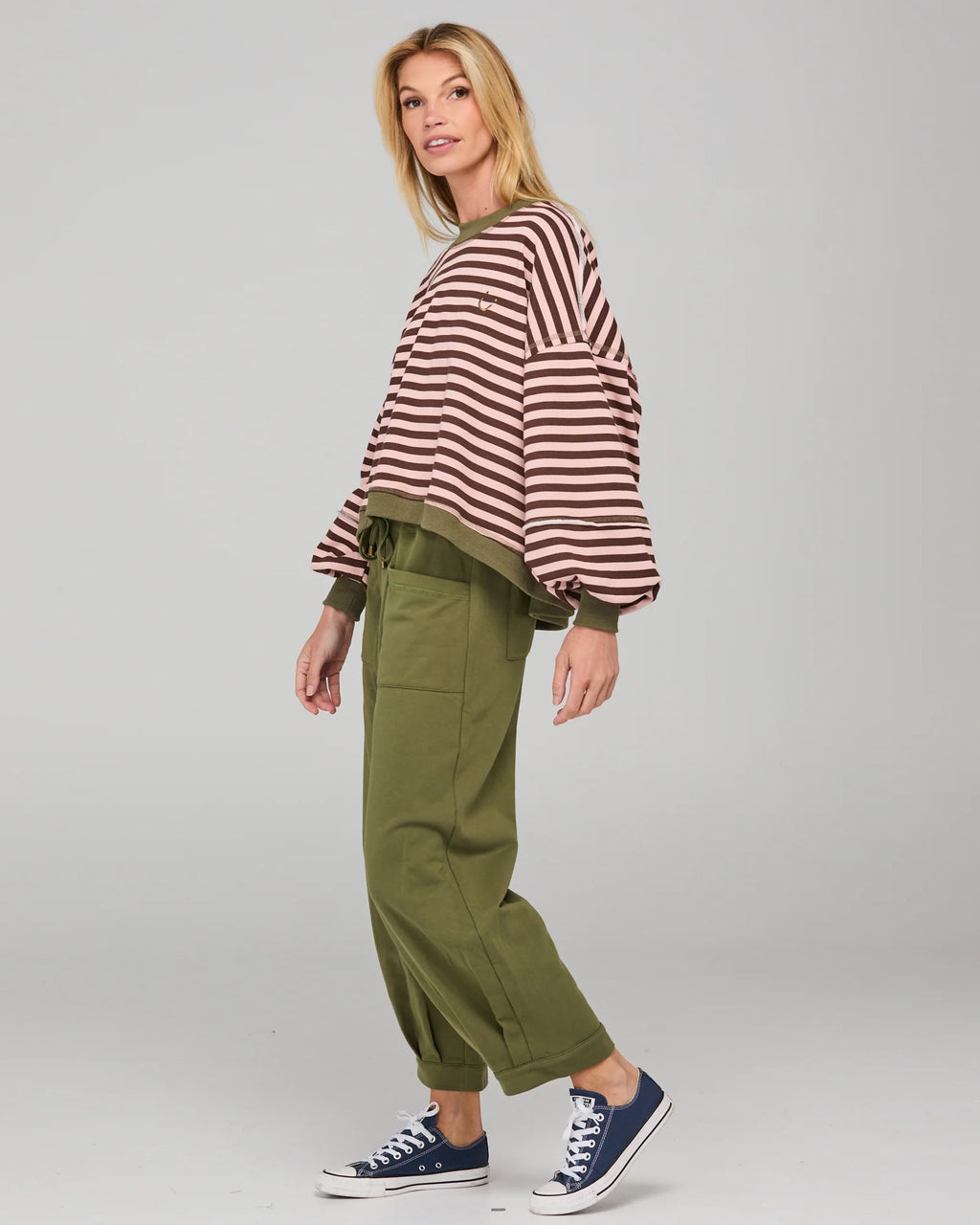 Guru Sweater - Dusty Pink Stripe Last One Was $249 Now