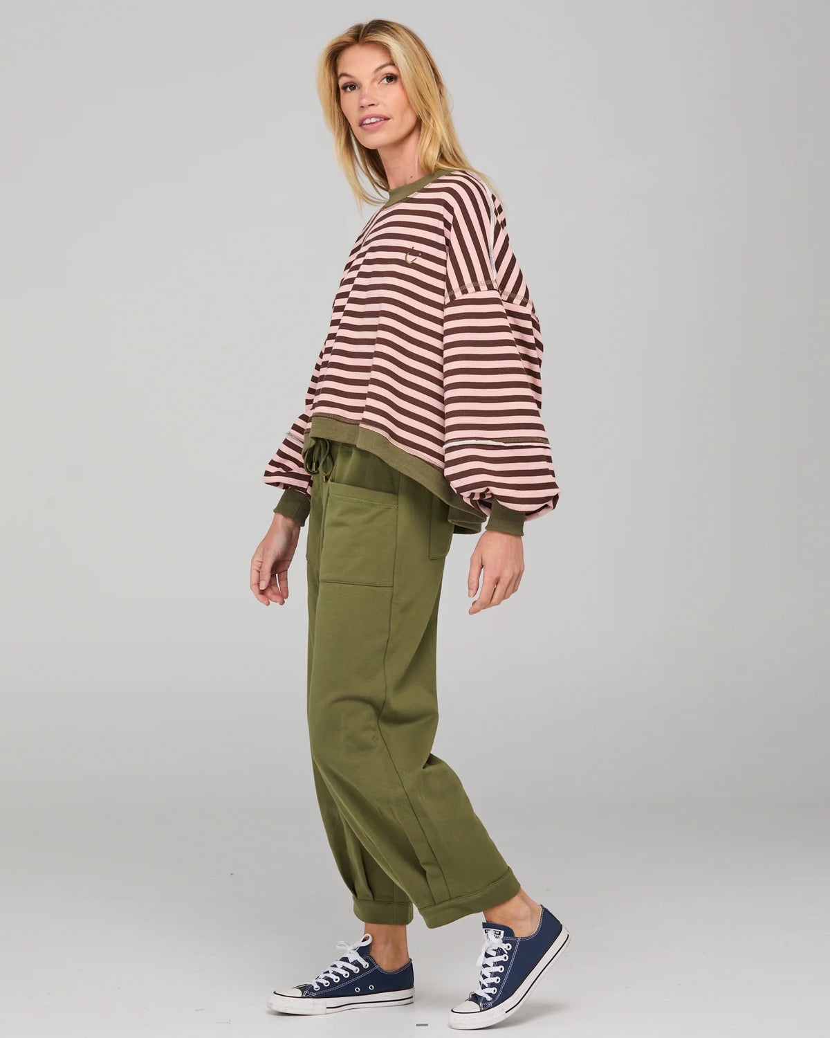 Guru Sweater - Dusty Pink Stripe Last One Was $249 Now