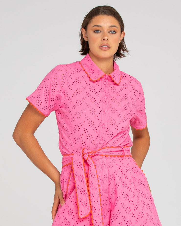Daisy Shorts - Broderie Pink Was $222 Now
