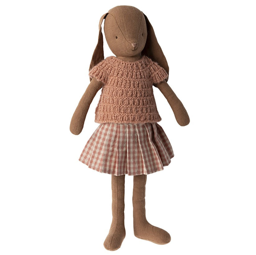 Maileg Bunny Size 3 - Brown Shirt & Skirt