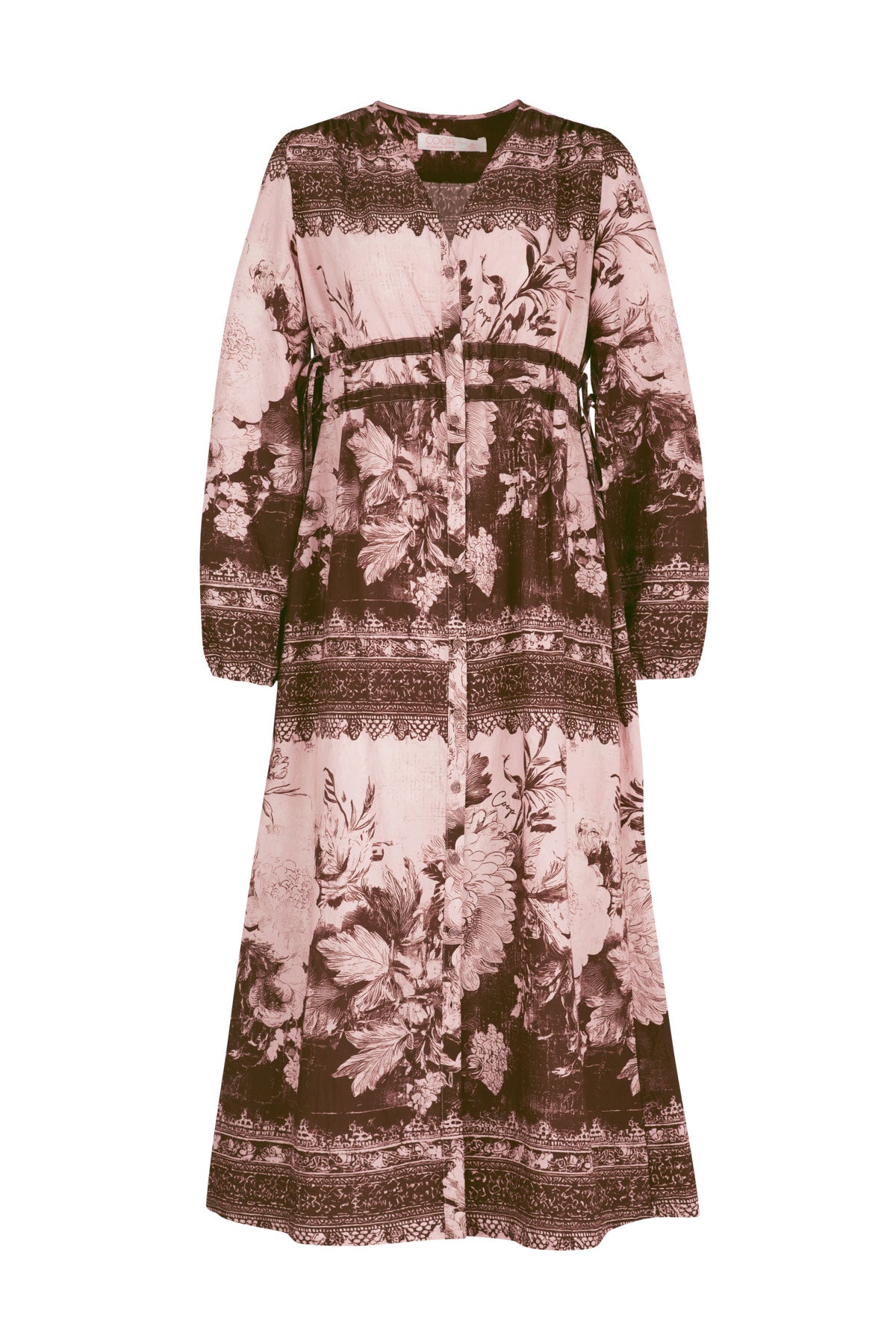 Coop - Ruche With It Dress - Pink & Brown Was $399 NOW