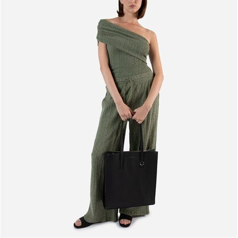Vegan Tote Bag - Canci Grain Black