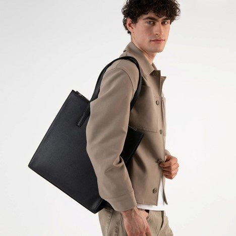 Vegan Tote Bag - Canci Grain Black