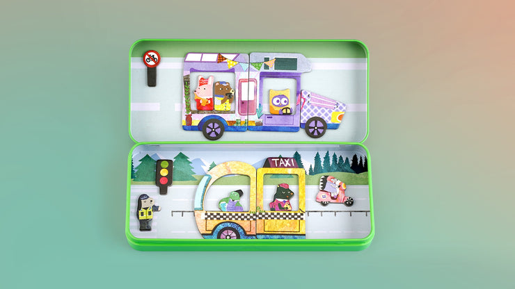 Magnetic Puzzle Box - Cars