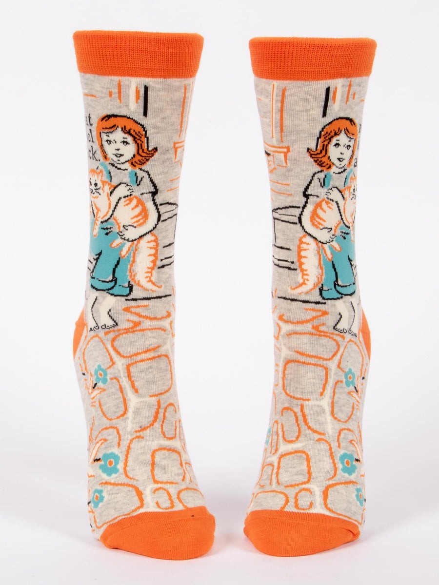 Womens Crew Socks - My Cat is Cool as Fuck
