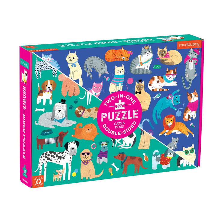 Cats and Dogs 100 Piece Double Sided Puzzle