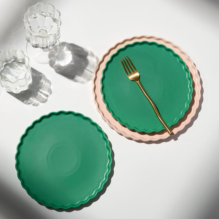 Ceramic Side Plate Set - Forest Green