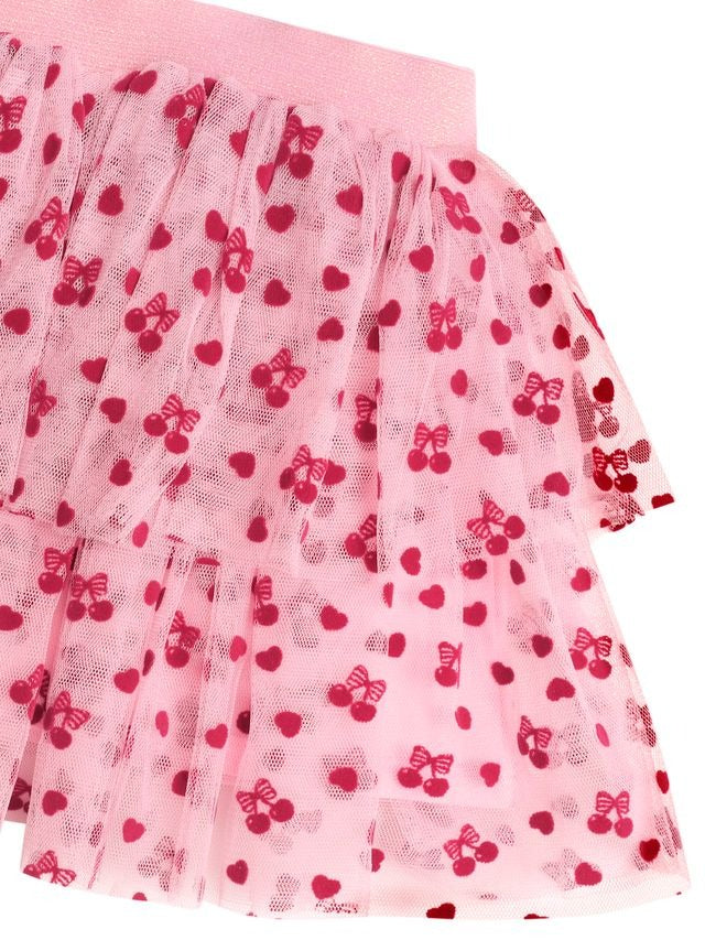 Cherry Pie Tulle Skirt - Apricot