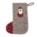 Xmas 26 Felt Stocking - Santa w Spots