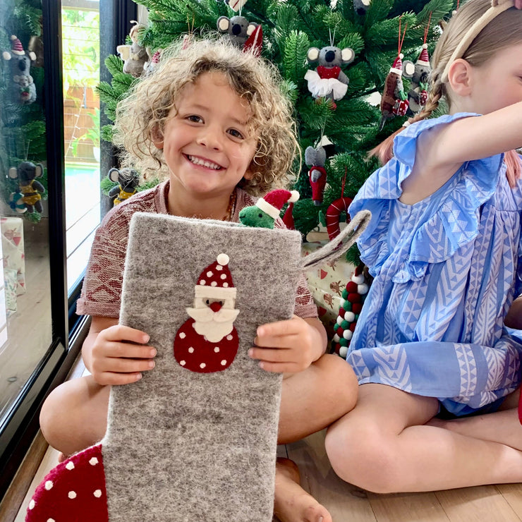 Christmas 25 Stocking - Santa w Spots