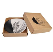 Coastal ToeToe Dipped Black on White - 10cm Bowl