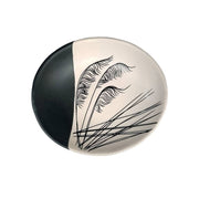Coastal ToeToe Dipped Black on White - 10cm Bowl