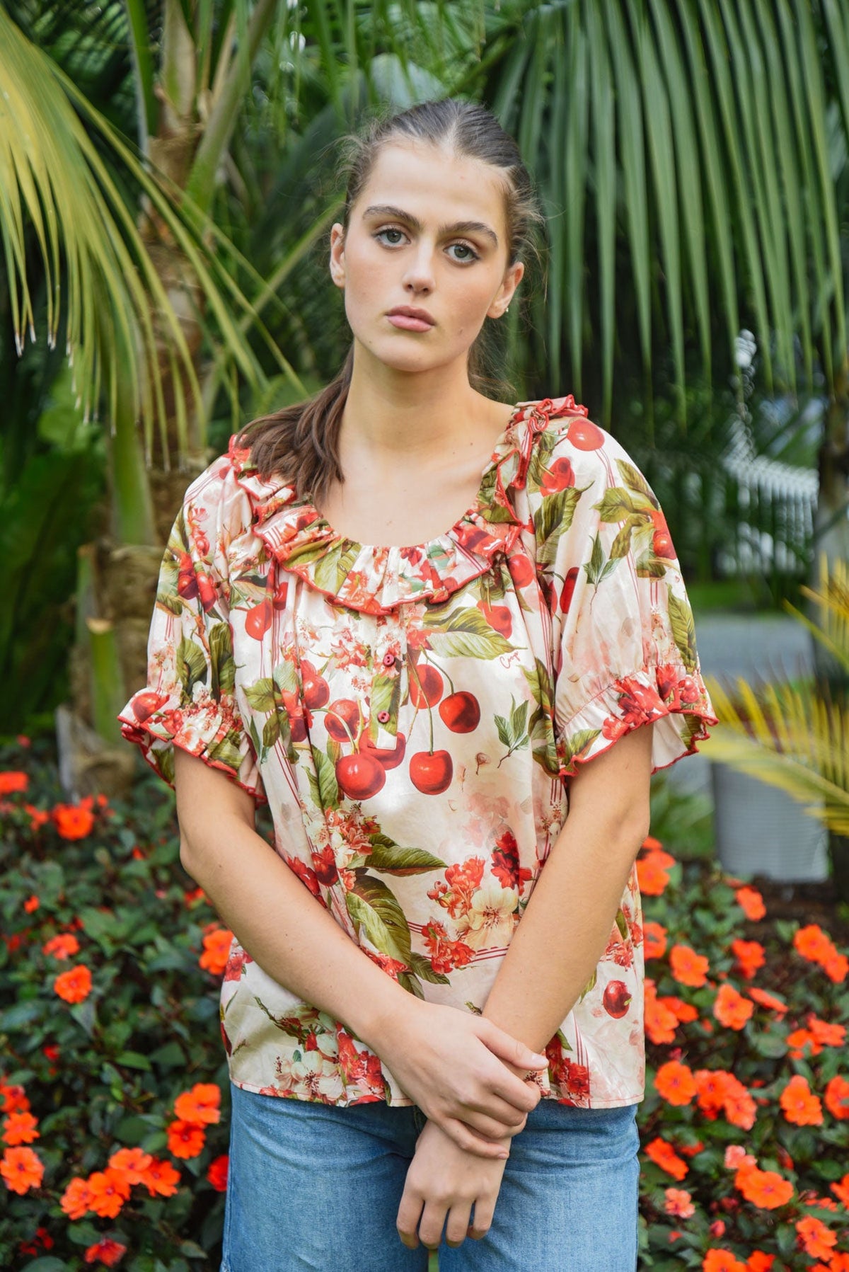 Coop Frill-Anthropy Top Cherry