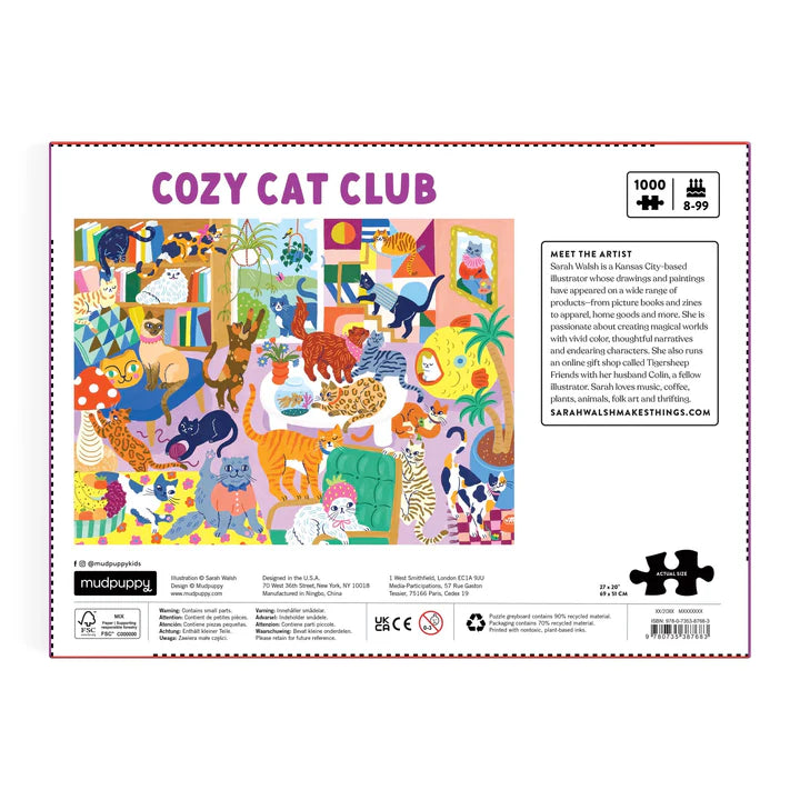 Cozy Cat Club 1000 Piece Puzzle