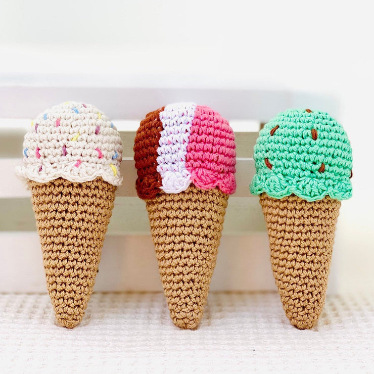 Crochet Ice Cream Rattle