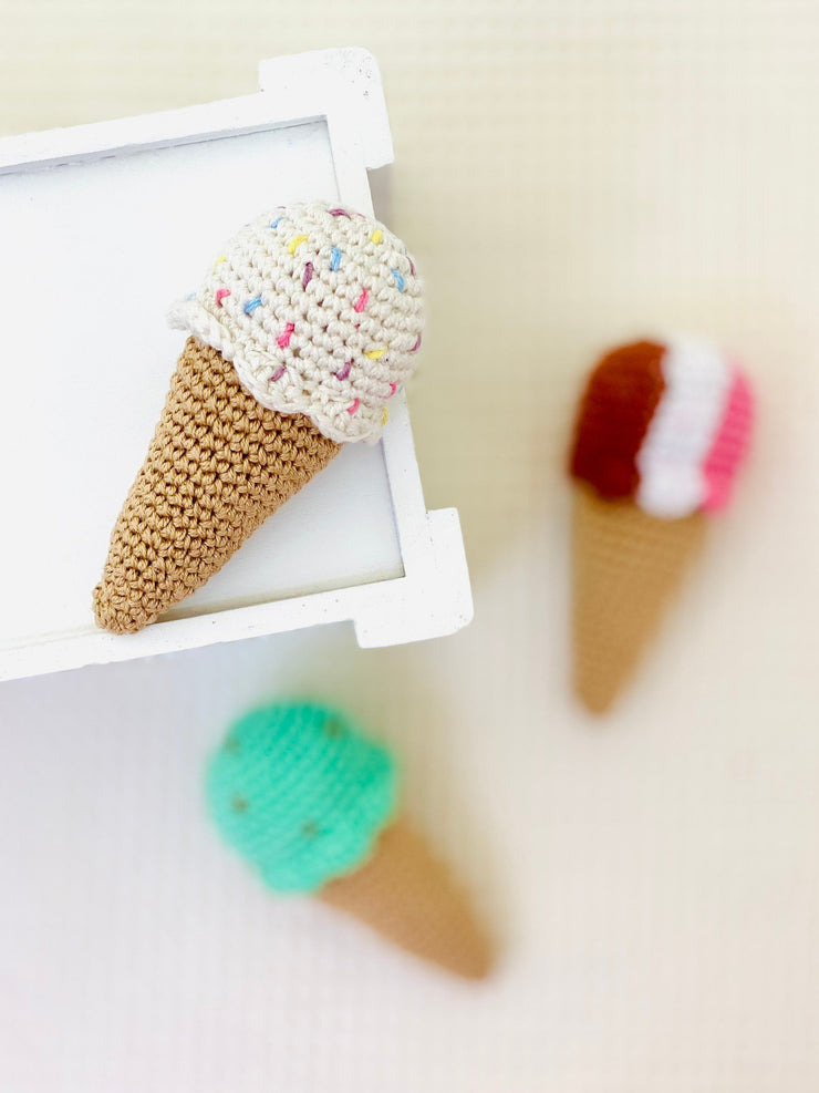 Crochet Ice Cream Rattle