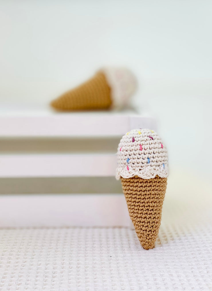Crochet Ice Cream Rattle
