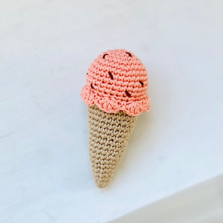 Crochet Ice Cream Rattle