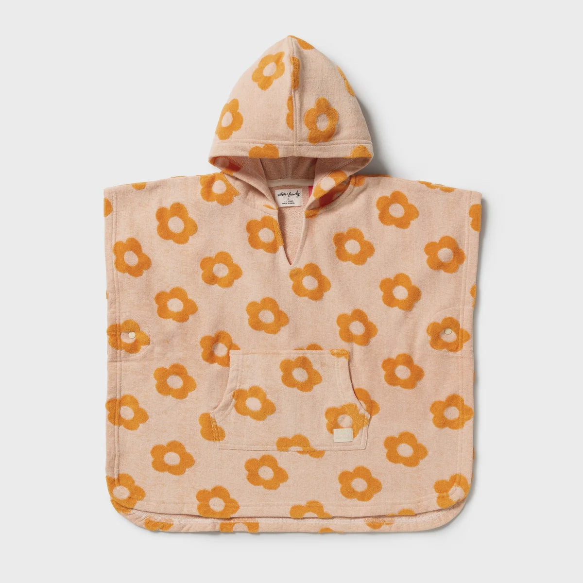 Daisy Glow Organic Terry Hooded Poncho