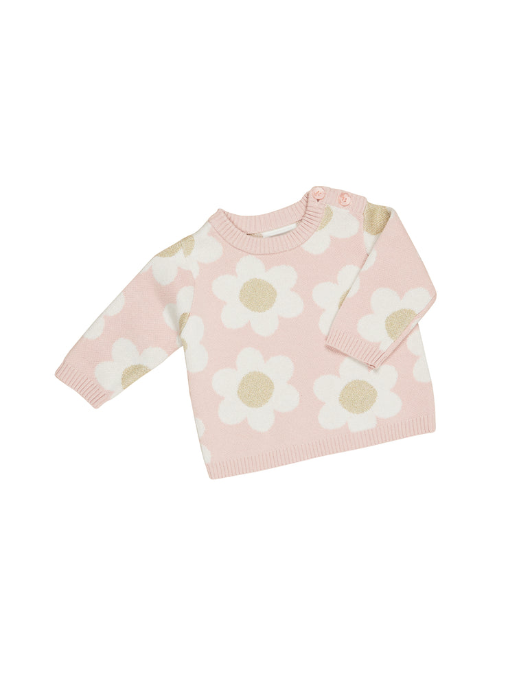 Daisy Knit Jumper - Rose