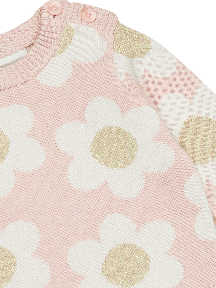 Daisy Knit Jumper - Rose