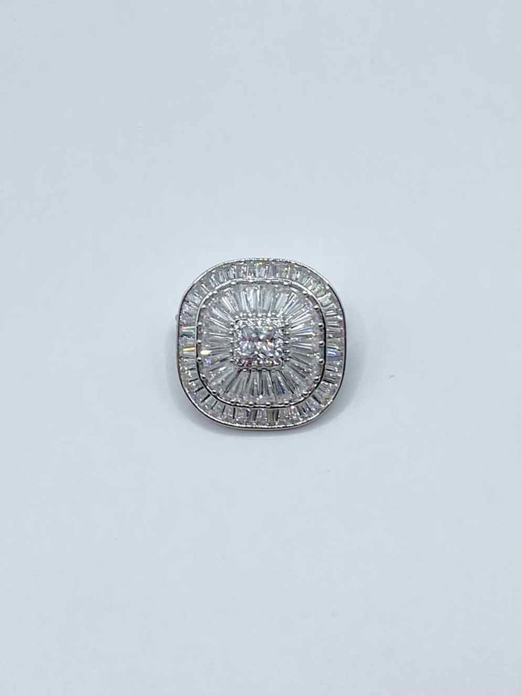 Diamante Brooch - Deco Square