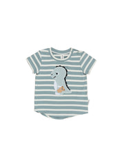 Dino Stripe T Shirt - Old Slate Was $60 Now