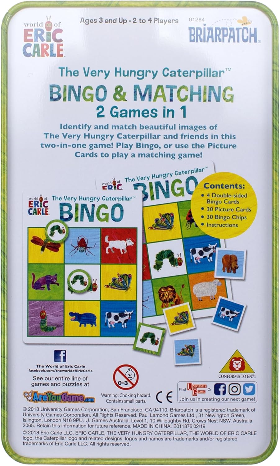 Eric Carle Bingo & Matching Tin Game