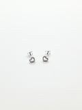 Sterling Silver / Multi Crystal Heart Stud Earrings