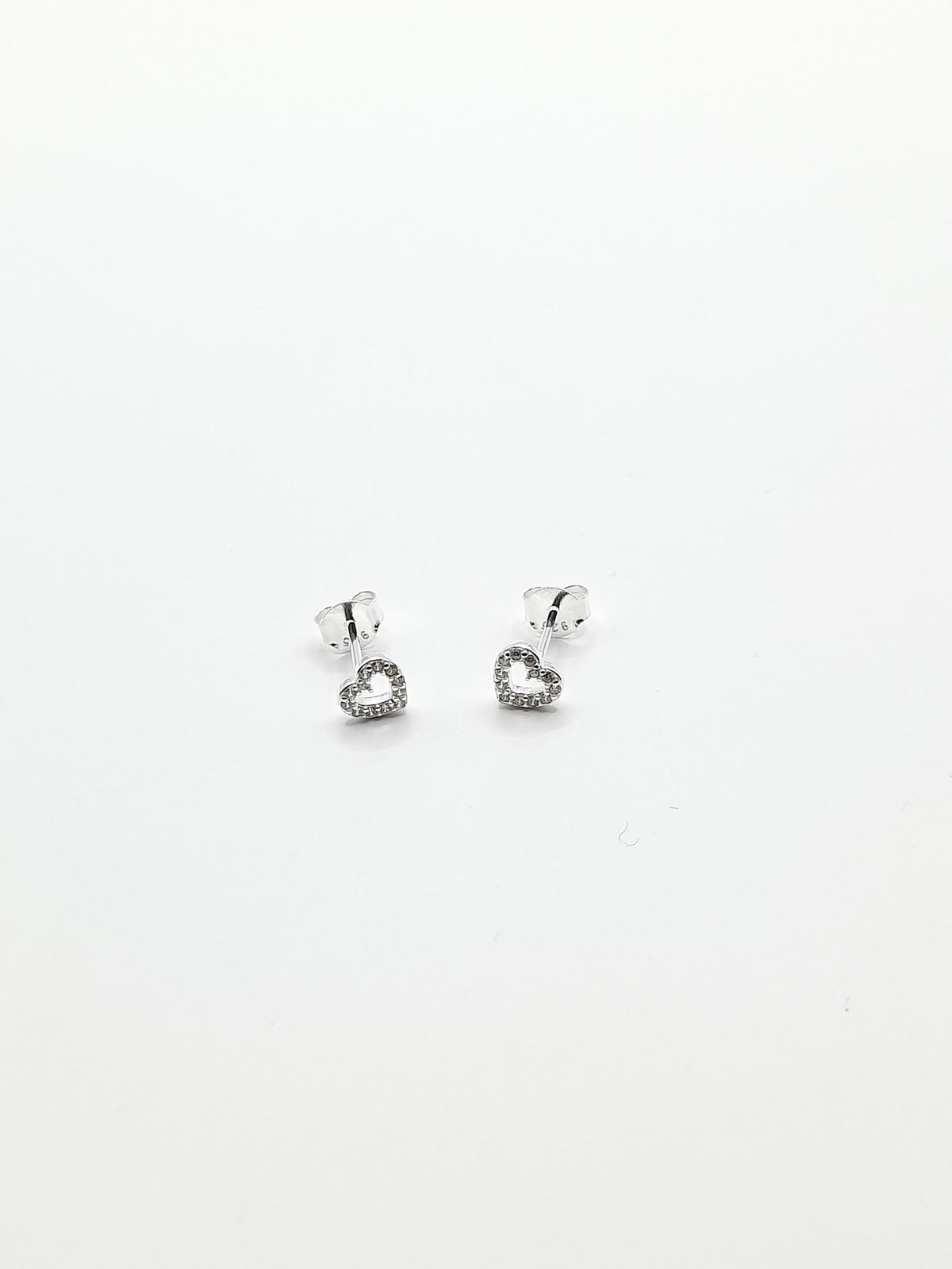 Sterling Silver / Multi Crystal Heart Stud Earrings