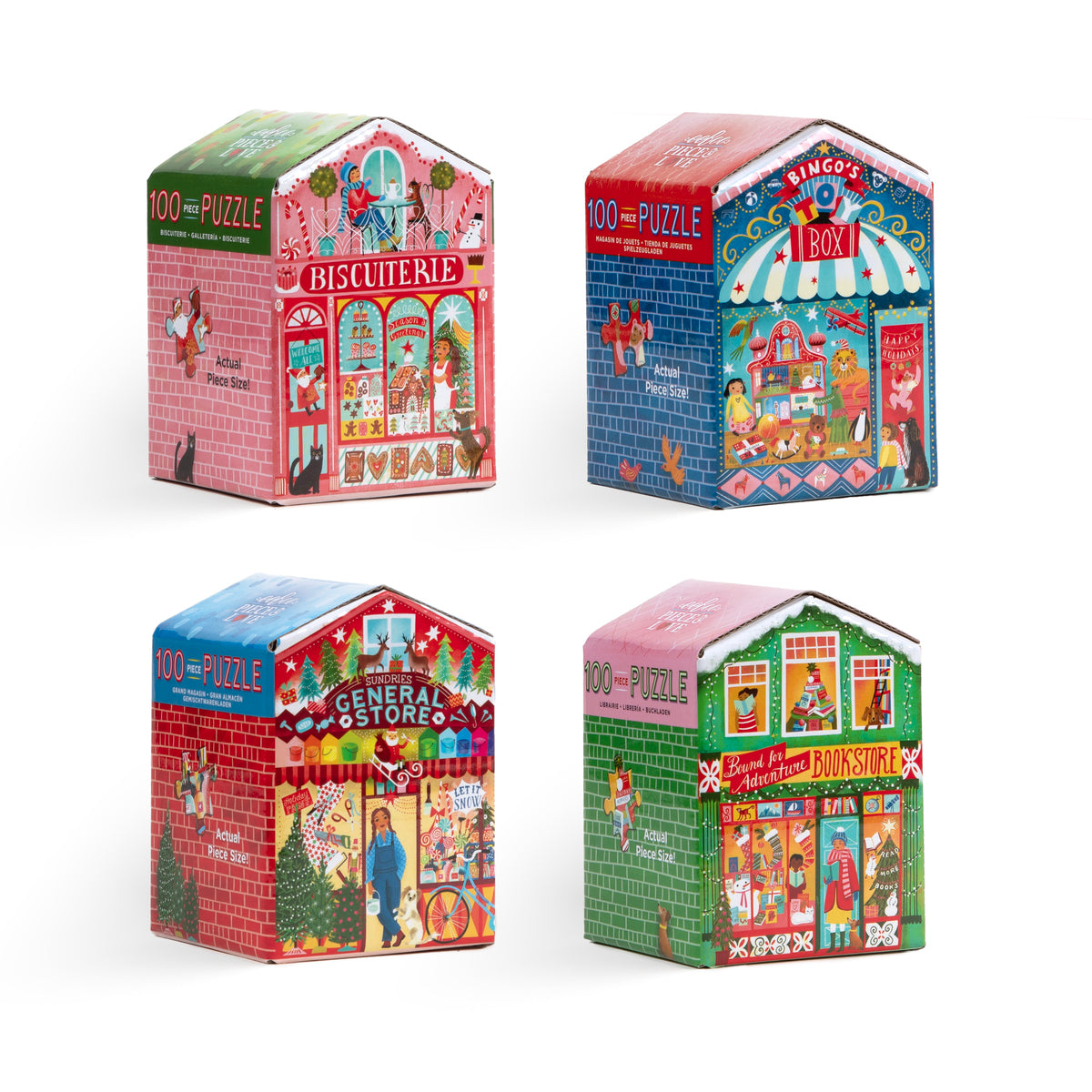 100 Piece Christmas Market Puzzle - Assorted