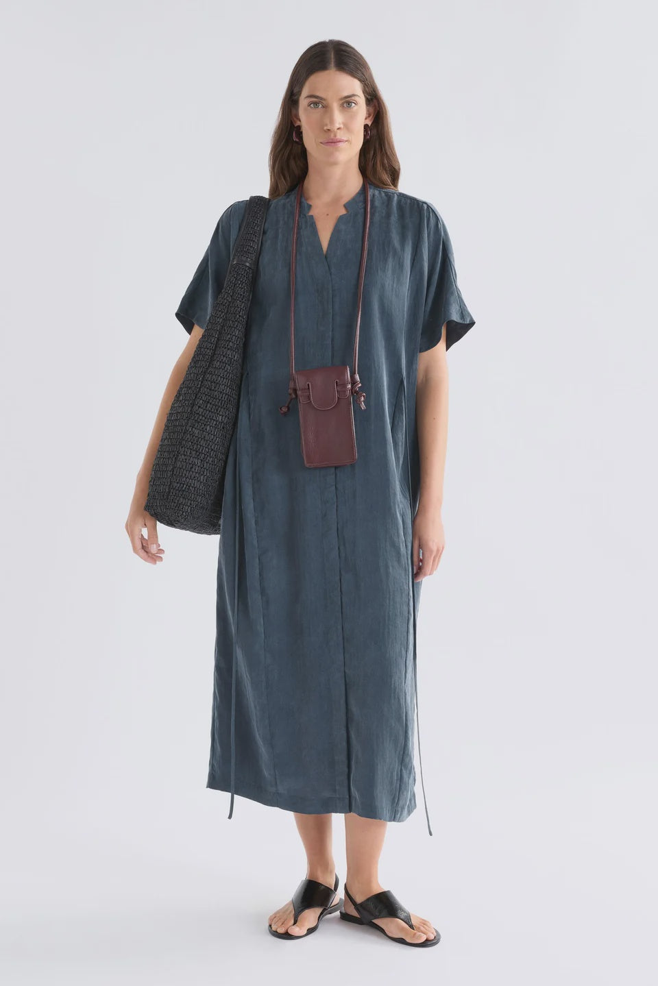 Elk Delme Shirt Dress - Blue Steel