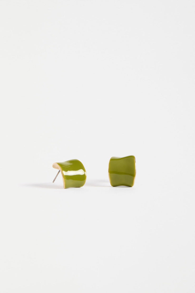 Elk Illsta Mini Hoop Earrings - Celery