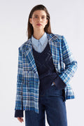 Elk Ranie Jacket - Blue Multi Check Last One Was $449 NOW