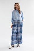 Elk Ranie Pant - Blue Multi Check Last One  Was $369 NOW