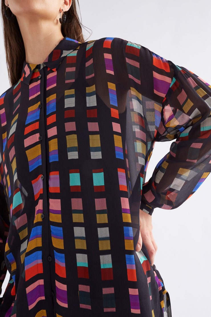 Elk Eir Sheer Shirt - Tessela Print Last One Was $260 Now
