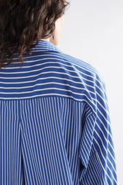 Elk Ligne Print Shirt - Blue Stripe