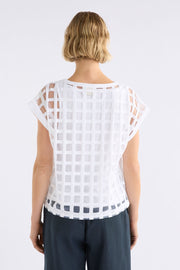 Elk Grid Burnout Top - White