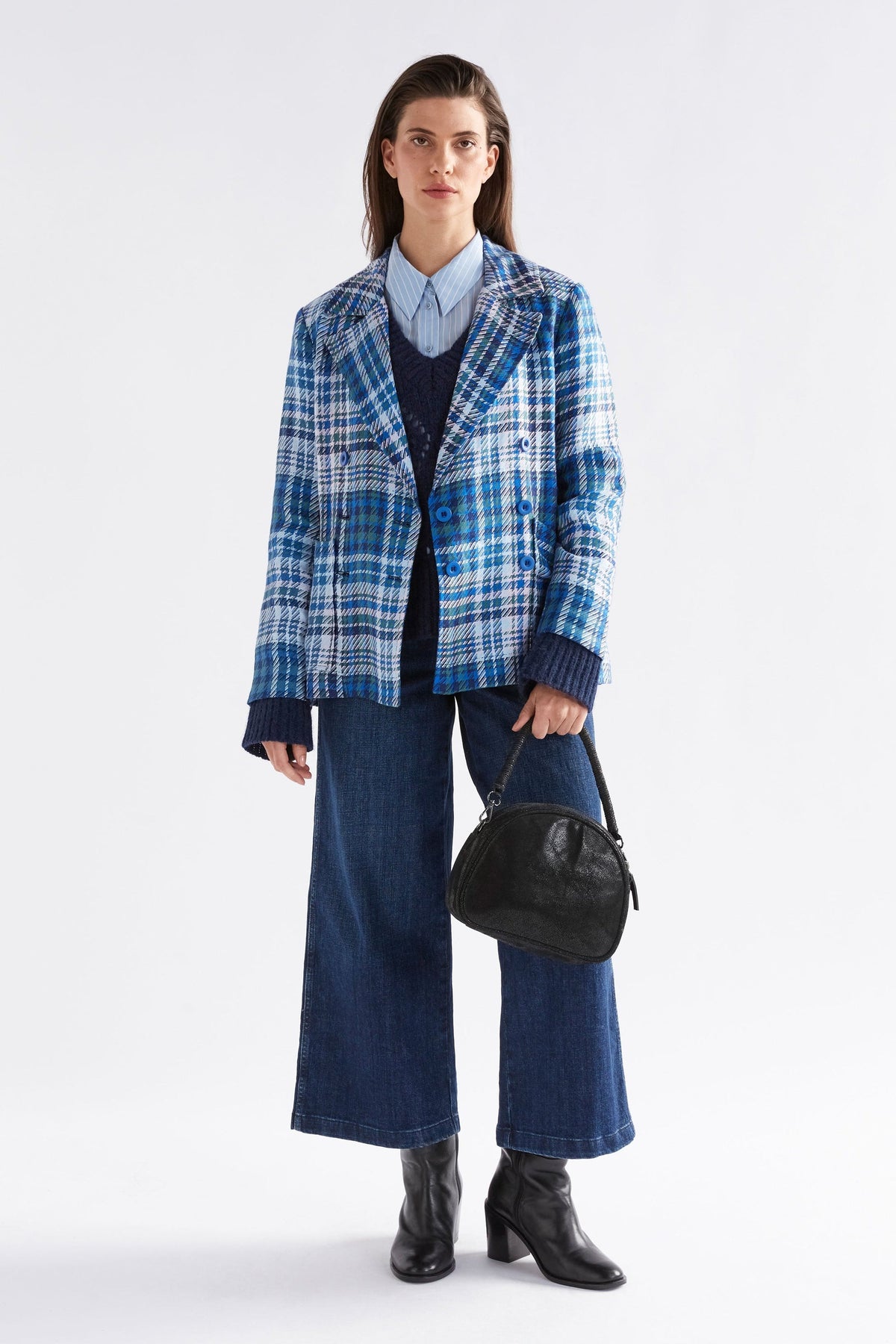 Elk Ranie Jacket - Blue Multi Check Last One Was $449 NOW