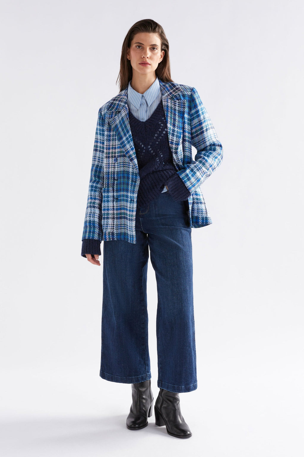 Elk Ranie Jacket - Blue Multi Check Last One Was $449 NOW