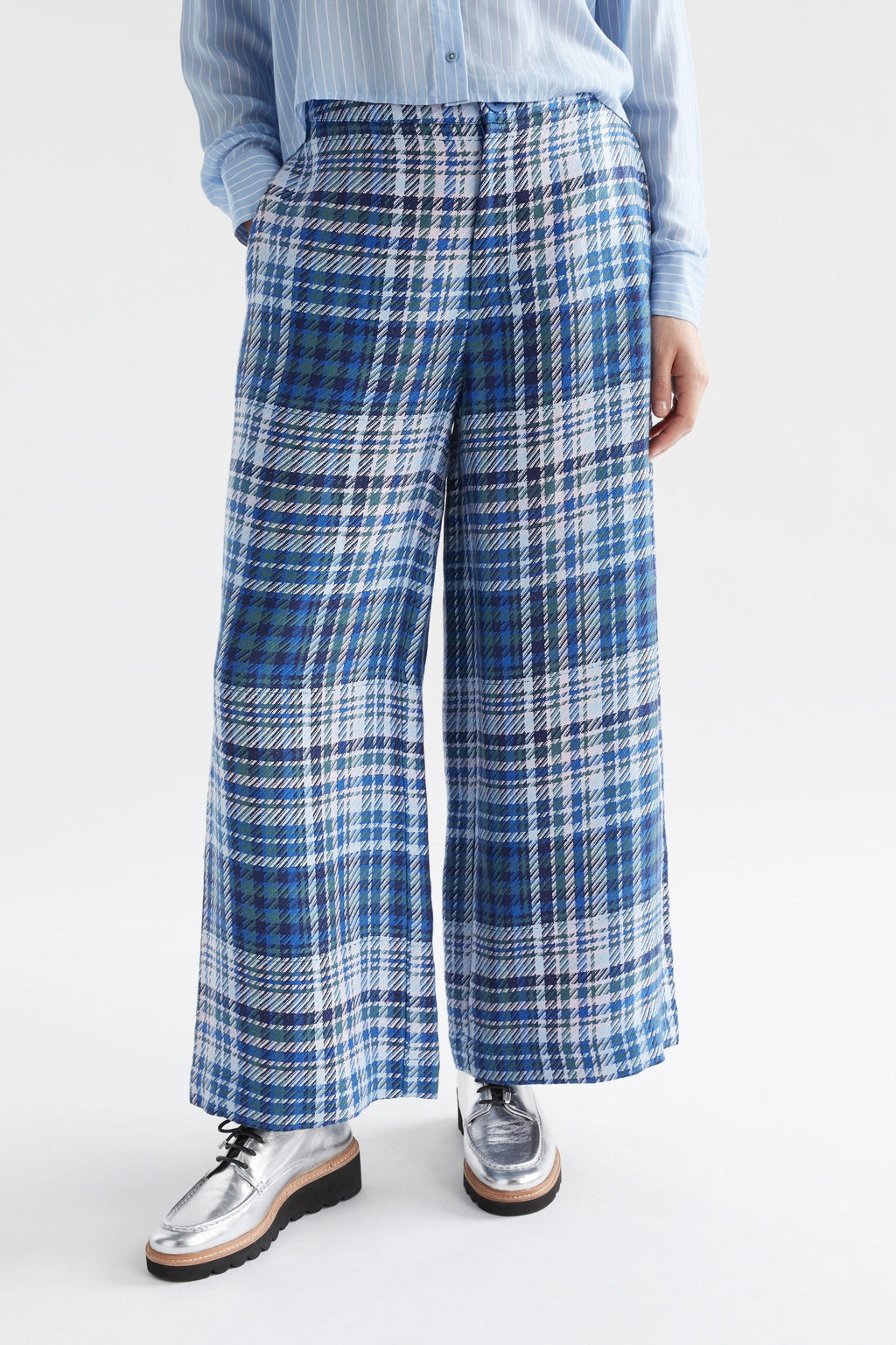 Elk Ranie Pant - Blue Multi Check Last One  Was $369 NOW