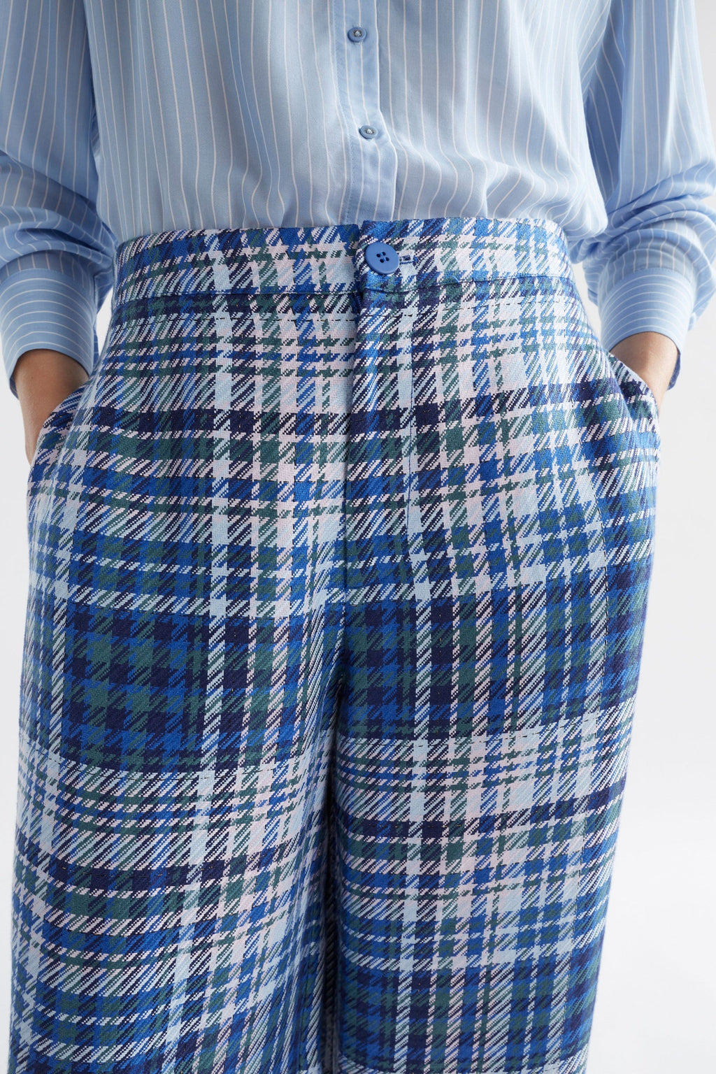 Elk Ranie Pant - Blue Multi Check Last One  Was $369 NOW