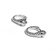 Engraved Snake Huggie Earrings